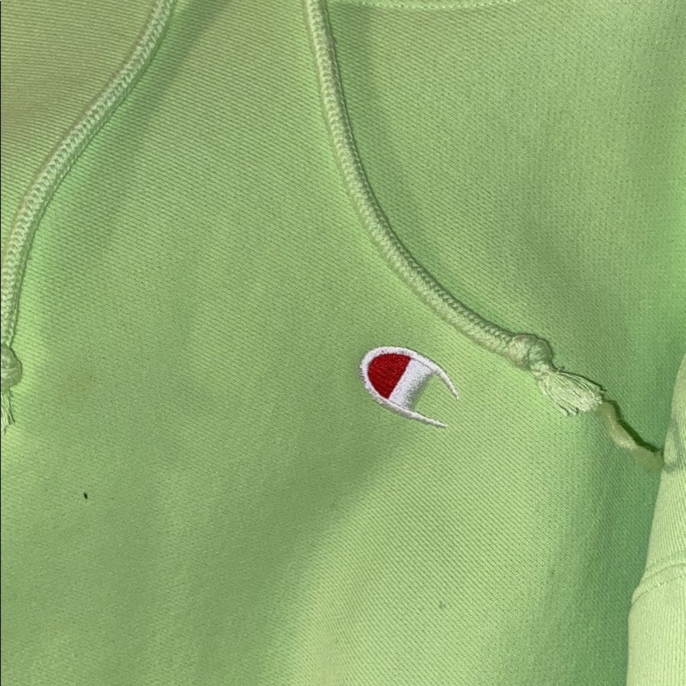 Lime green cropped champion hoodie